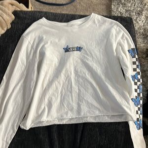 White Vans long sleeve crop top